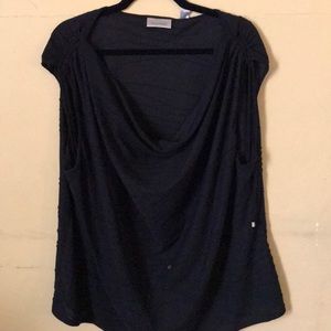 Cap sleeve top with drawstring detail